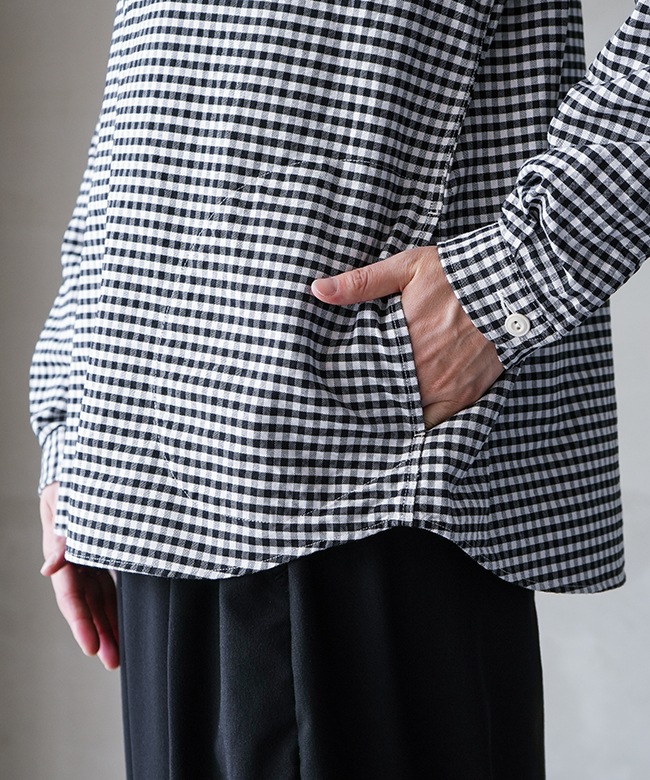 ◇DANTON(ダントン) ROUND COLLAR P.O SHIRT L/S ラウンドカラー プル
