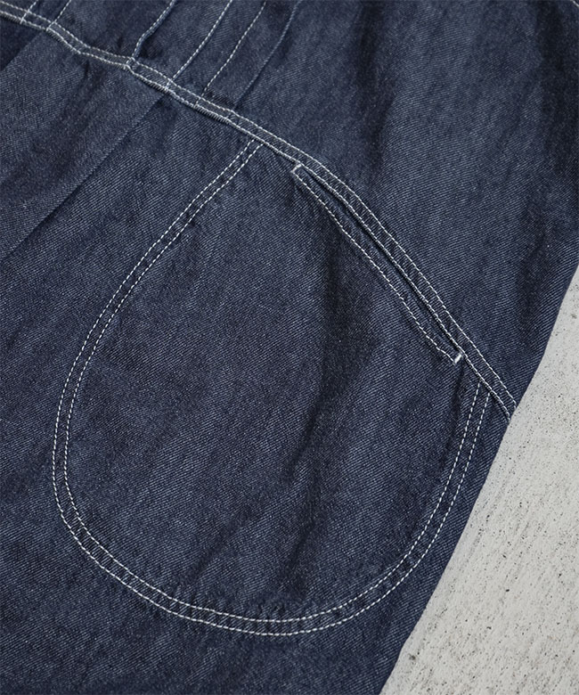 tumugu(ツムグ) 6.5ozコットンリネンデニム フードジャンパースカート