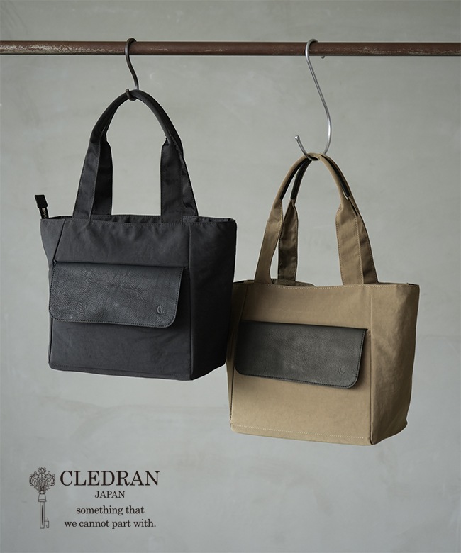 CL3879]【保存袋付き】CLEDRAN(クレドラン) LEATHER FLAP TOTE レザー