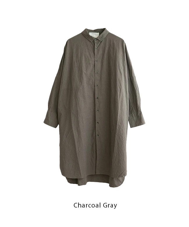 ヴェリテクール ロングシャツ ST-106 シャツワンピース 体型カバー 黒