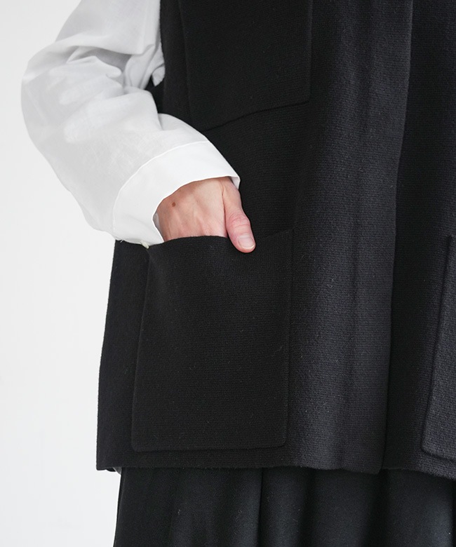 SALE 50%OFF】mizuiro ind(ミズイロインド)襟付きワイドベスト