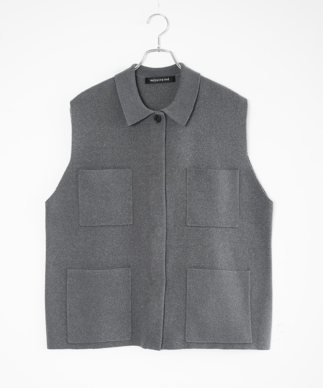 SALE 50%OFF】[4-220089]mizuiro ind(ミズイロインド)襟付きワイド