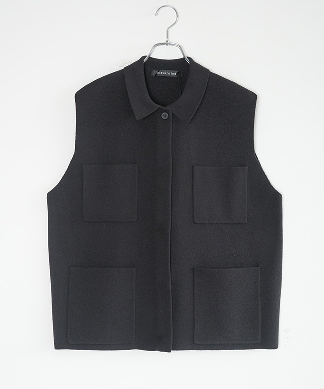 SALE 40%OFF】[4-220089]mizuiro ind(ミズイロインド)襟付きワイド