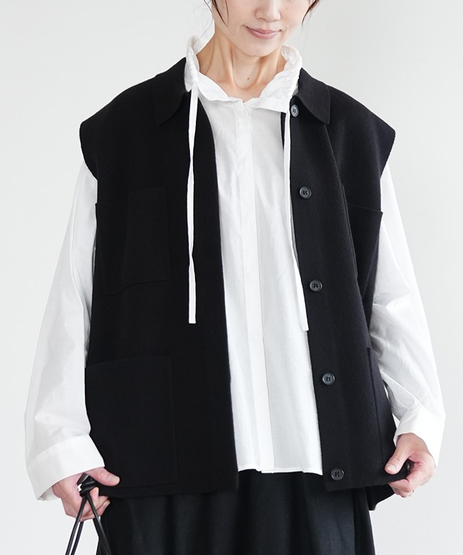 SALE 50%OFF】[4-220089]mizuiro ind(ミズイロインド)襟付きワイド