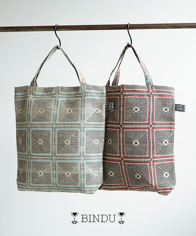 BINDU(ビンドゥ)CROCHET JACQURAD TOTE BAG クロシェットジャガード