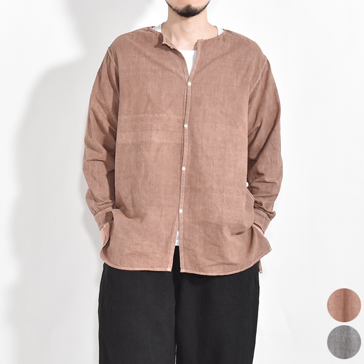 [SH-17B]MITTAN(ミタン/ミッタン)カディワイドシャツ(ベンガラ染め)