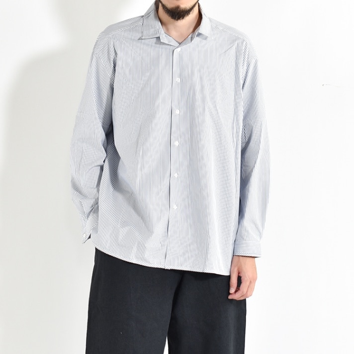 CH00-CHECK]MANAVE(マナベ)Tuck Collar Shirt(タックカラー