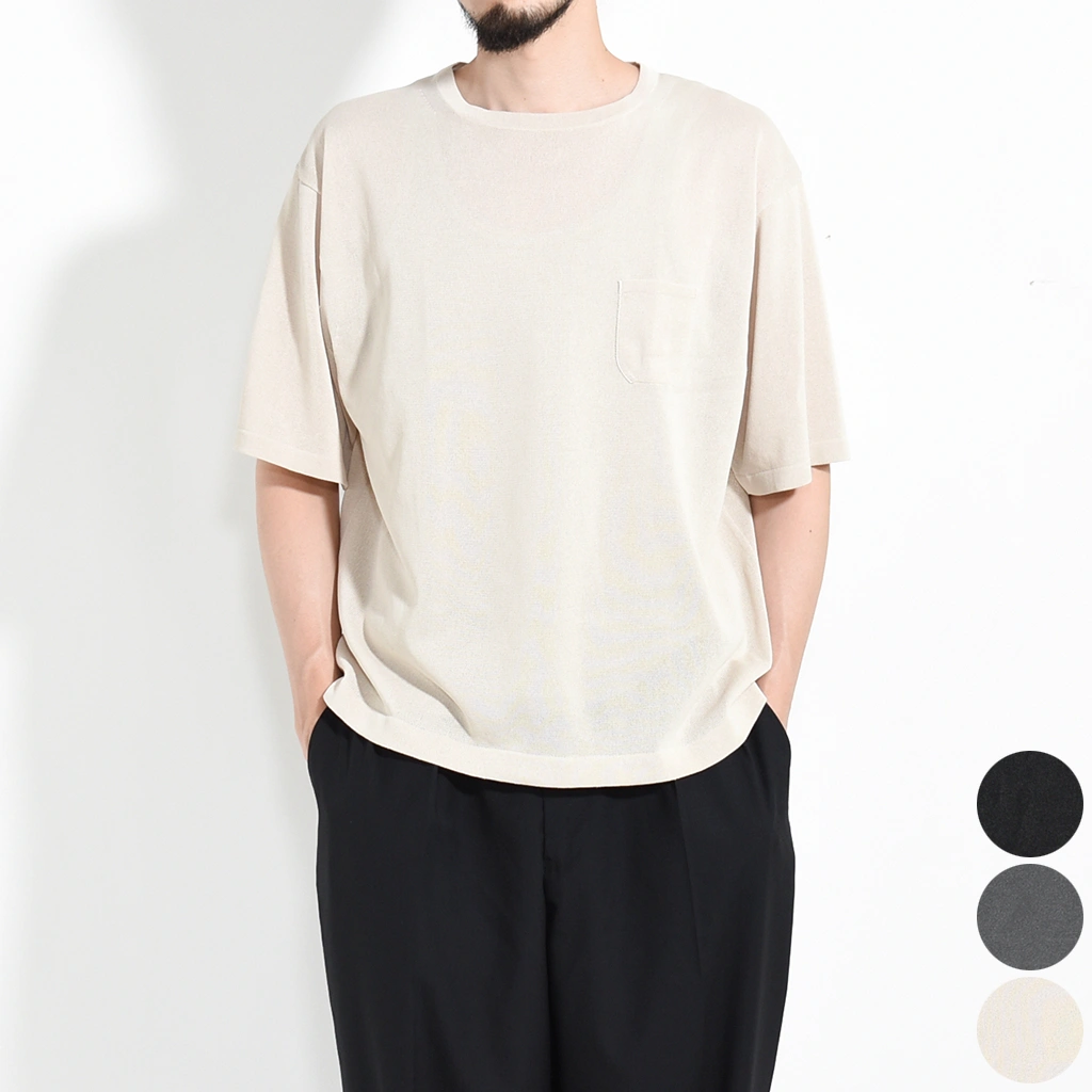 【20% OFF】[2501-015]crepuscule (クレプスキュール) Washi Knit T-Shirt (和紙ニットTシャツ)【SUMMER SALE】の商品画像