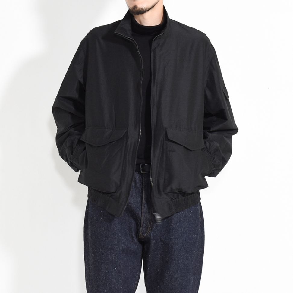 [m25c08bl01c]marka(マーカ) Wool Silk High Count Typewriter Flight Jacket(ウールシルク高密度タイプライターフライトジャケット)