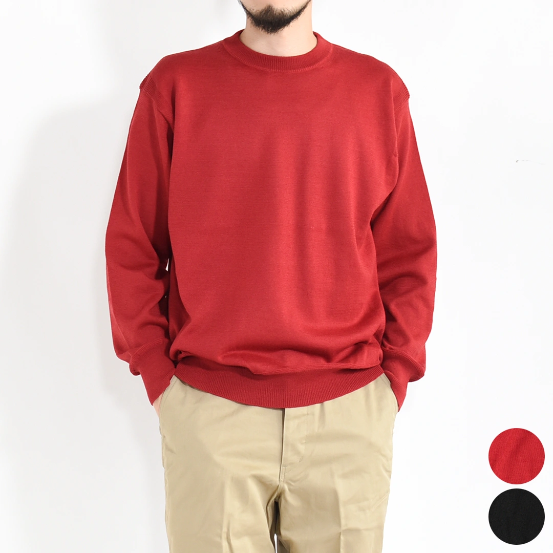 [PMAU-KN01]PHIGVEL(フィグベル) W/L Crewneck Knit (ウールリネンクルーネックニット)