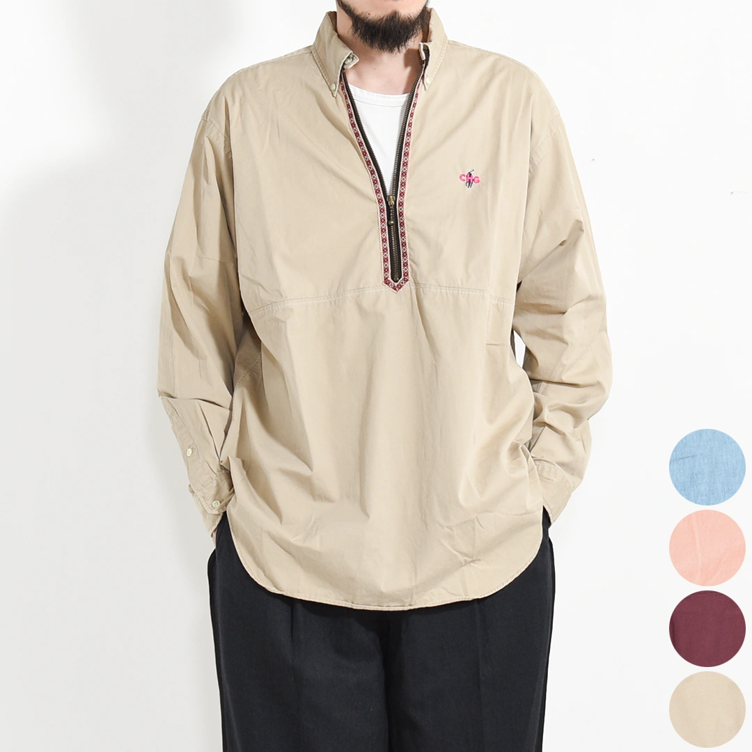 [ch3029] CHANGES (チェンジーズ) Remake Half Zip PO Shirt(リメイクハーフジッププルオーバーシャツ)の商品画像