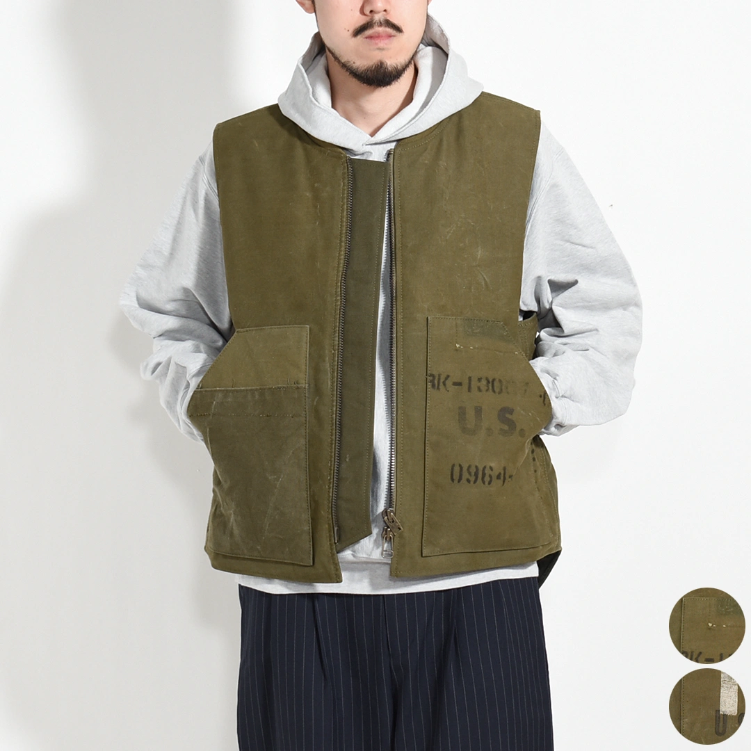 [ch5042] CHANGES (チェンジーズ) Remake Military Sleeping Bag Vest(リメイクミリタリースリーピングバッグベスト)