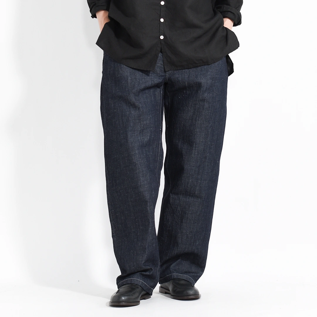 MITTAN ミッタン　麻パンツ　ネイビー MITTAN ミッタン 亜麻苧麻ワイド PT-70 濃紺 メンズ レディース パンツ