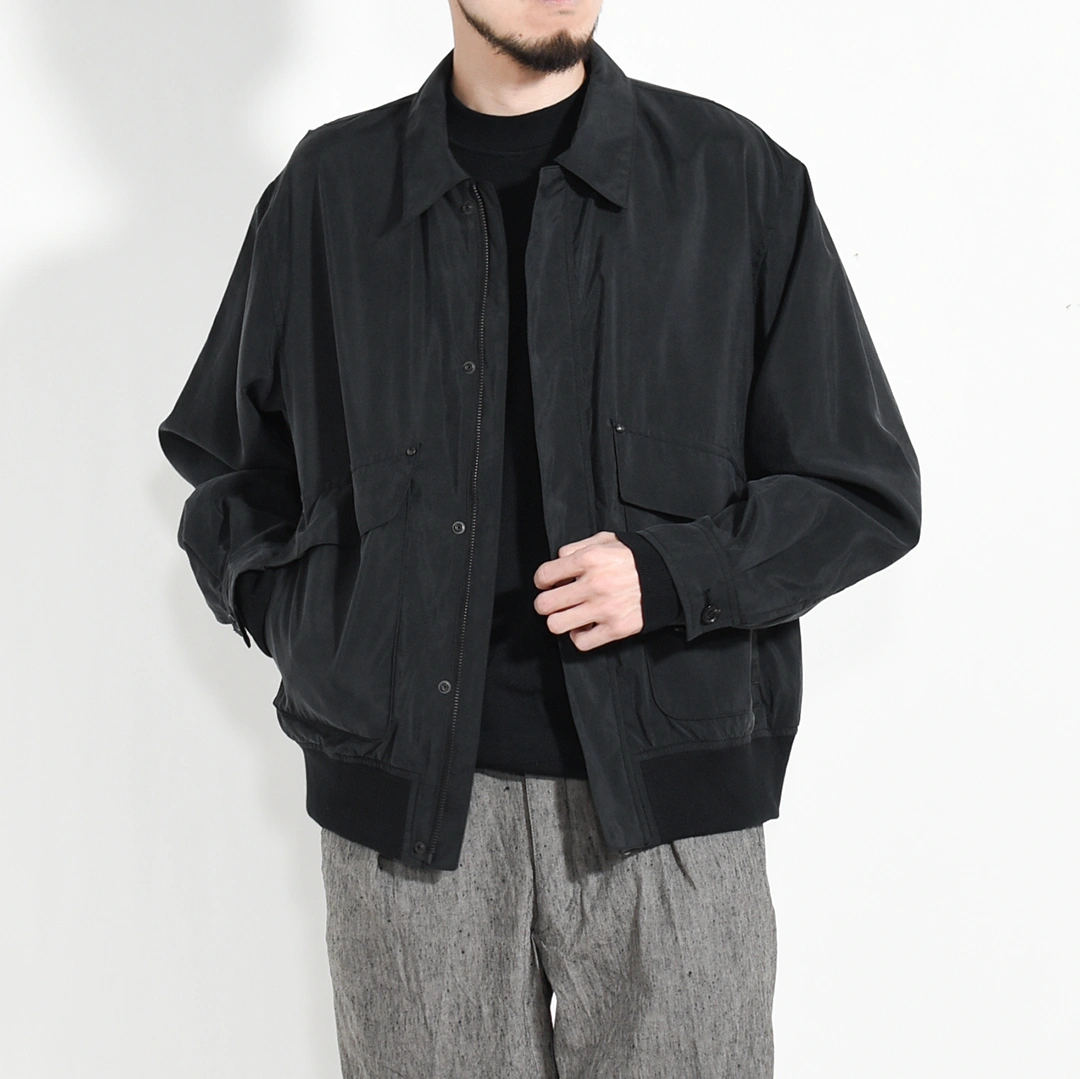 [UBS51-LA232]ULTERIOR(アルテリア)Silk Nylon Taffeta Flight Jacket(シルクナイロンタフタフライトジャケット)
