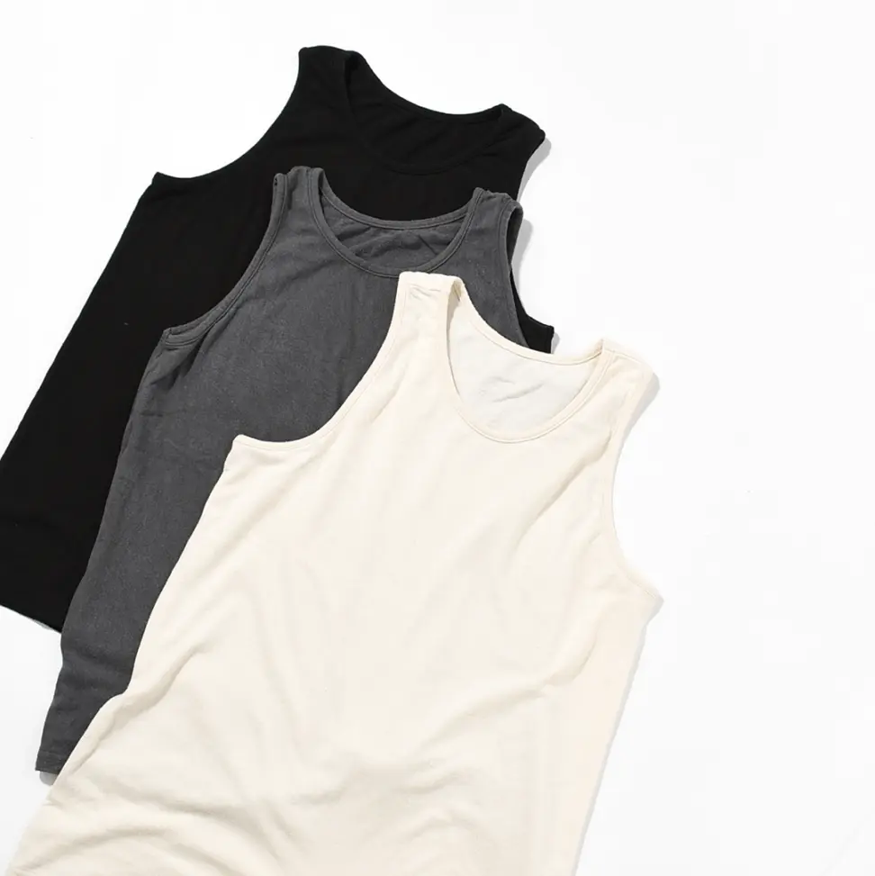 [T-46]MITTAN(ミタン/ミッタン)強撚絹紬糸タンクトップ