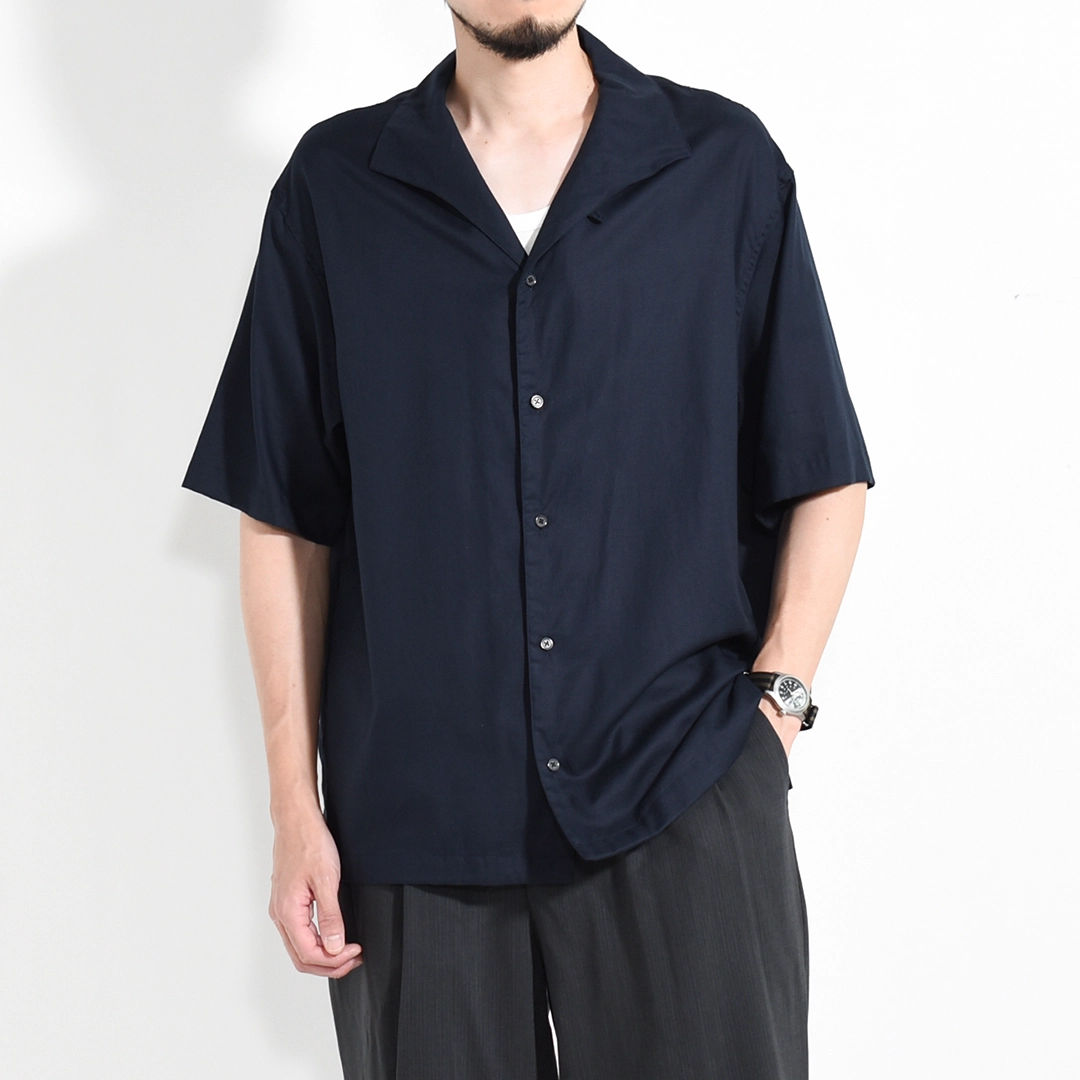 [USH70-LA198-A]ULTERIOR(アルテリア)Silky Soft Twill Shark Collar Shirt(シルキーソフトツイルシャークカラーシャツ)