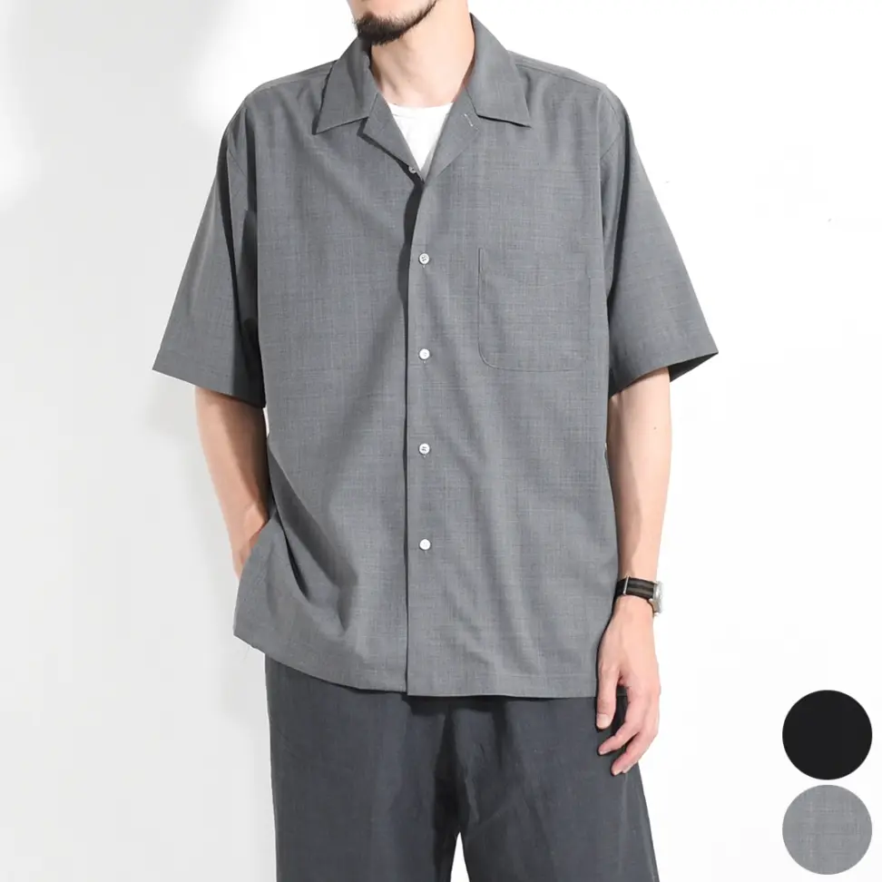 50% OFF】[UNSH41C]un/unbient(アン/アンビエント)STAND COLLAR SHIRT