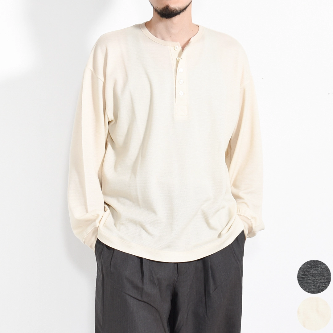 [UCS120-LC270]ULTERIOR(アルテリア)W/C Honeycomb Henley-Neck Top(ウールコットンハニカムヘンリーネックトップ)