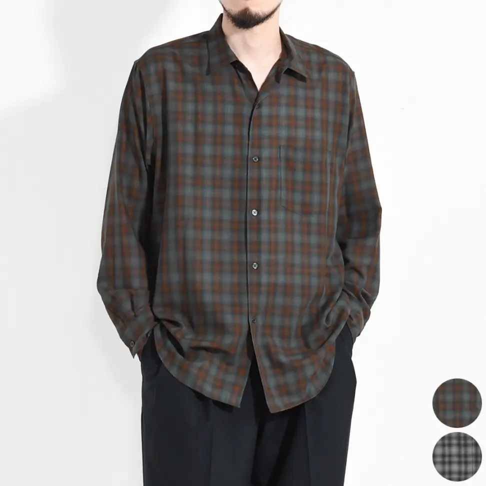 USH70-LA198-A]ULTERIOR(アルテリア)Silky Soft Twill Shark Collar