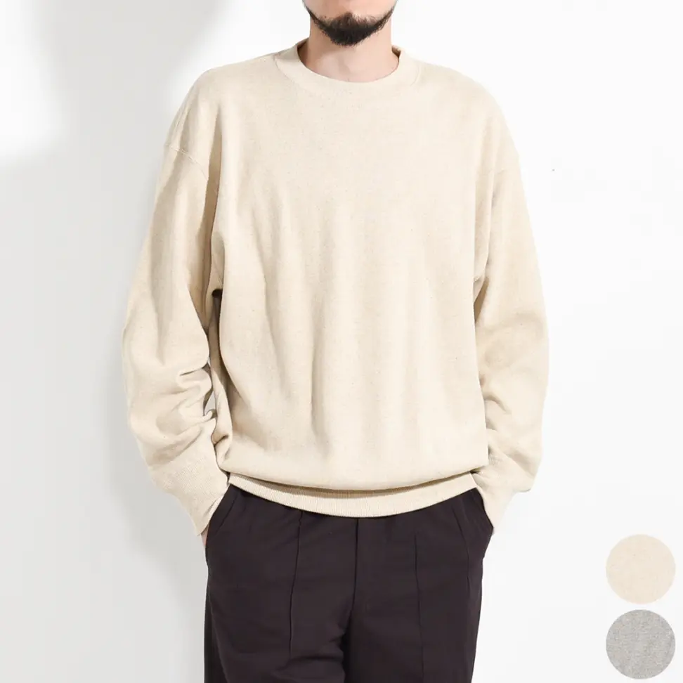 [2603-004]crepuscule (クレプスキュール) Co/He Rib Sweat P/O (コットンヘンプ リブスウェット プルオーバー)