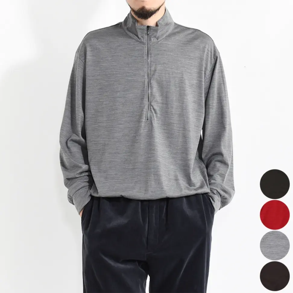 [m26c15cs02c]marka(マーカ) Super 100's Washable Wool Jersey Half-Zip Stand(スーパー100s ウォッシャブルウール天竺ハーフジップスタンド)