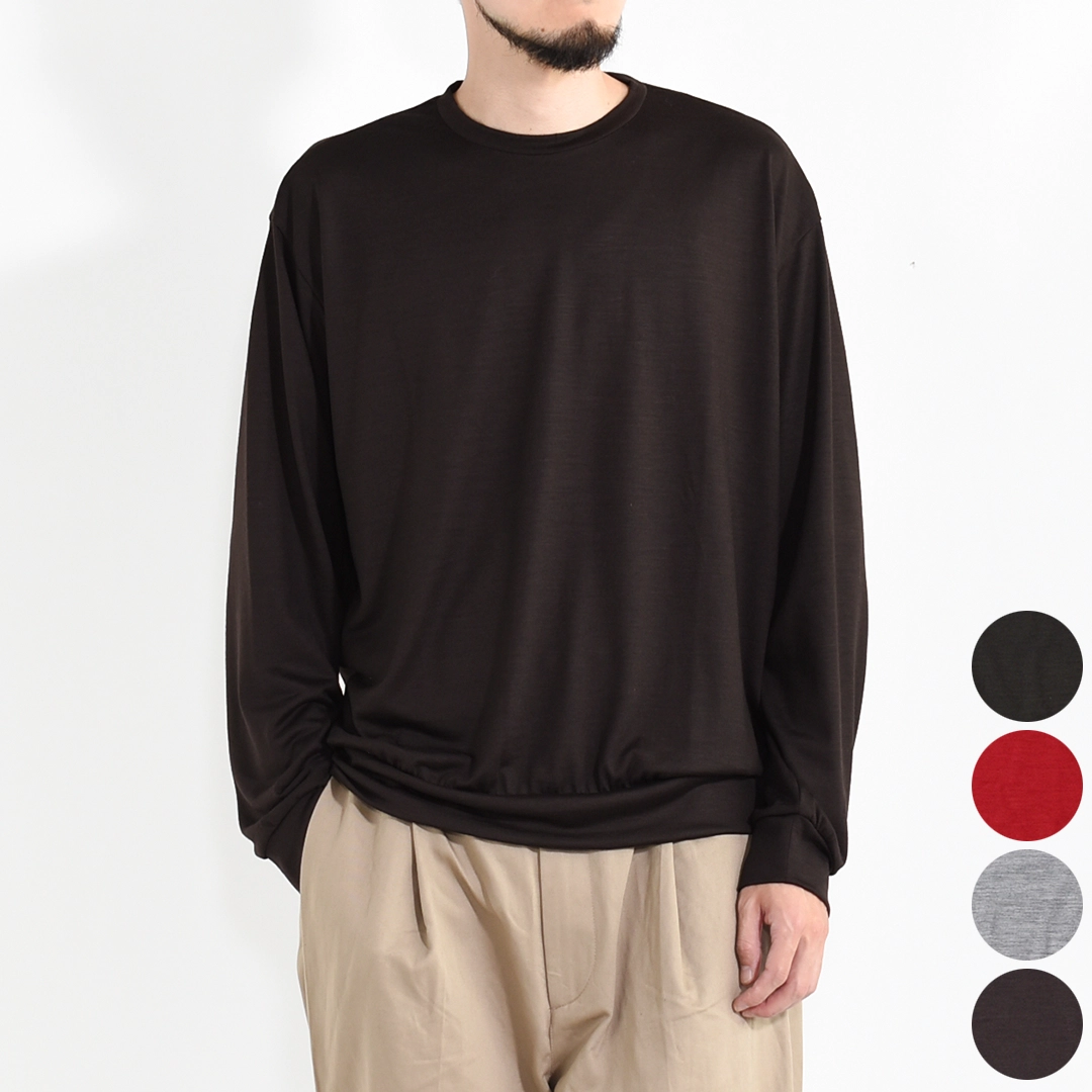 [m26c15cs03c]marka(マーカ) Super 100's Washable Wool Jersey Crew Neck L/S Tee(スーパー100sウォッシャブルウール天竺クルーネック L/S Tee)
