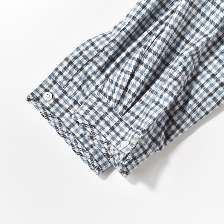 CH00-CHECK]MANAVE(マナベ)Tuck Collar Shirt(タックカラーシャツ