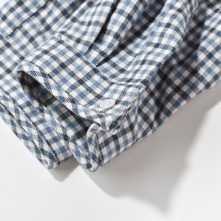 MANAVE Tuck Collar Shirts チェック S M A N A V E | Tuck Collar Shirt | hazy
