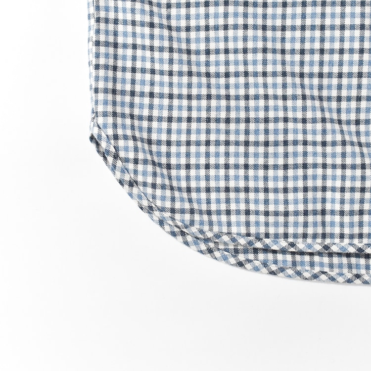 MANAVE Tuck Collar Shirts チェック S M A N A V E | Tuck Collar Shirt | hazy
