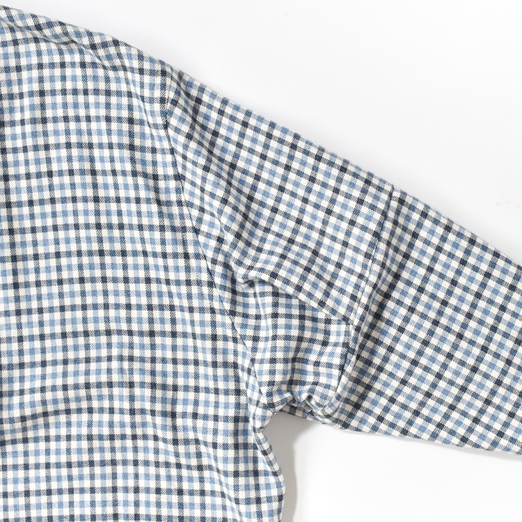 CH00-CHECK]MANAVE(マナベ)Tuck Collar Shirt(タックカラー