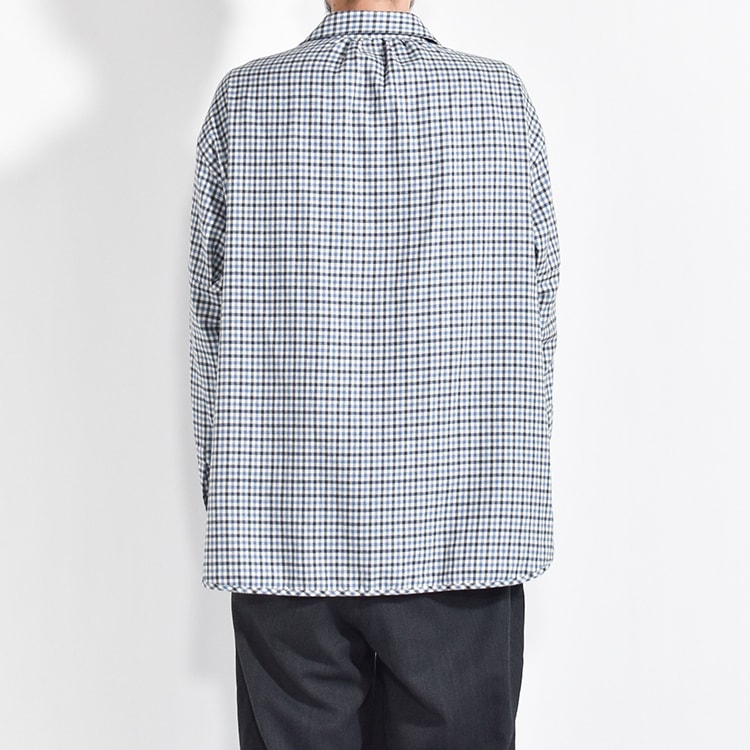 MANAVE Tuck Collar Shirts チェック S MANAVE Tuck Collar Shirts | 大阪心斎橋のメンズ洋服のセレクト