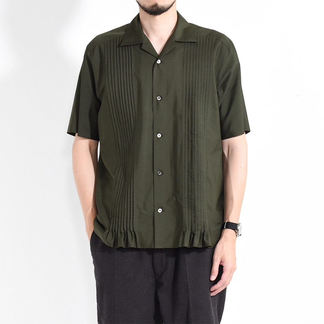 [km261sh01a]KIMURA(キムラ/木村)Tuck Cuba H/S Shirt(タックキューバ半袖シャツ)の商品画像