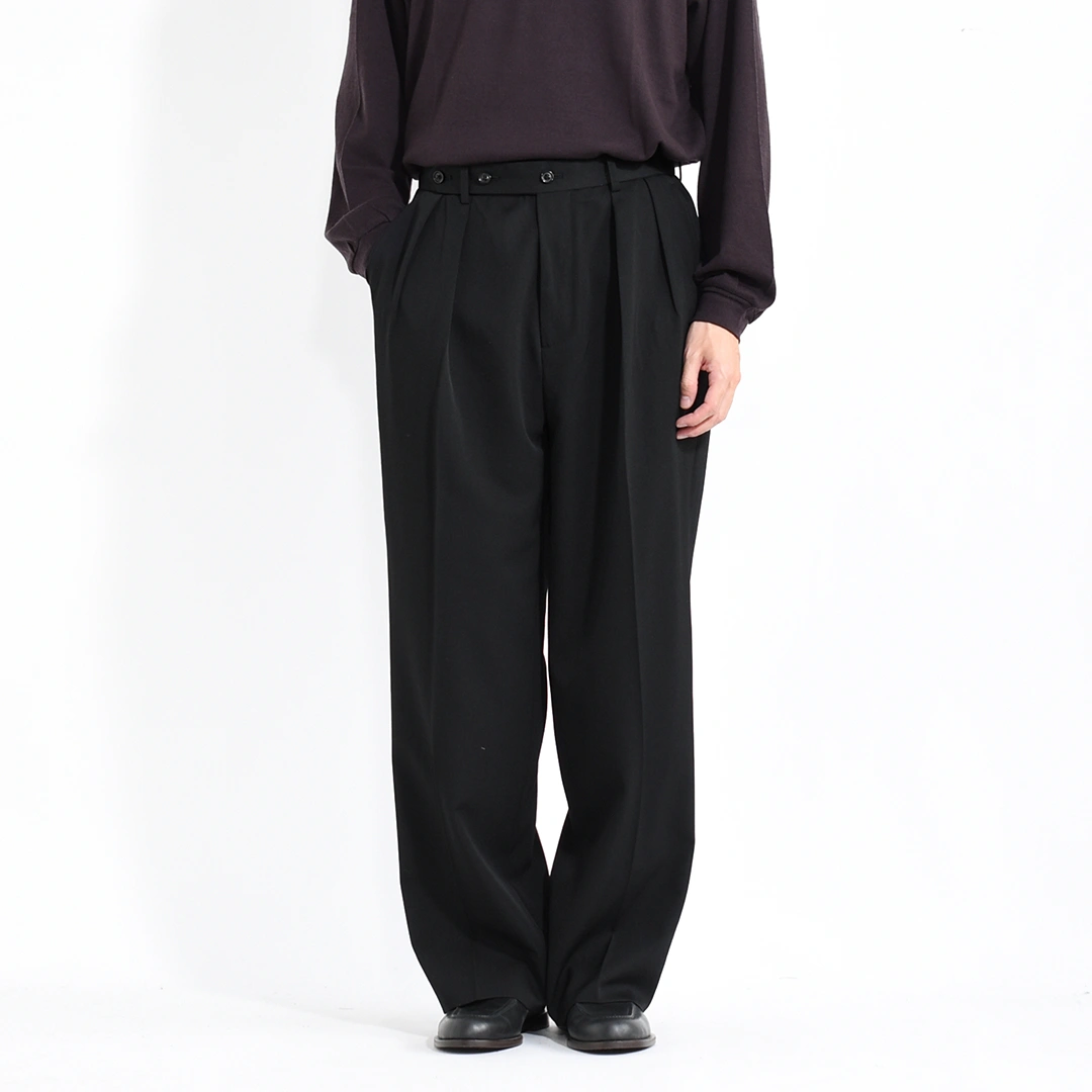 パンツ VINTAGE SOFT GABARDINE TUCKED TROUSERS VINTAGE SOFT WOOL GABARDINE TUCKED TROUSERS | ULTERIOR