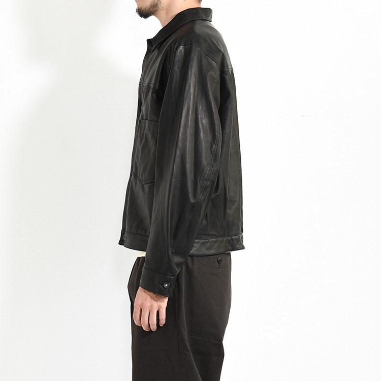 30% OFF】[m25c09bl01c]marka(マーカ) Sheep Leather Leather Trucker 