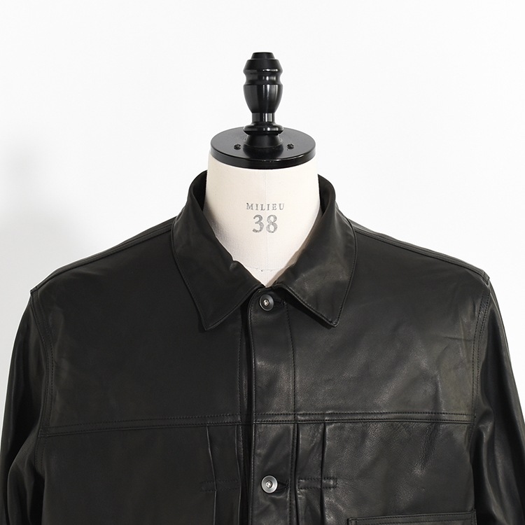 30% OFF】[m25c09bl01c]marka(マーカ) Sheep Leather Leather Trucker 