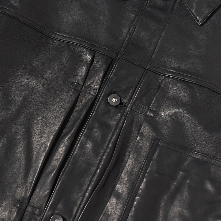 30% OFF】[m25c09bl01c]marka(マーカ) Sheep Leather Leather Trucker