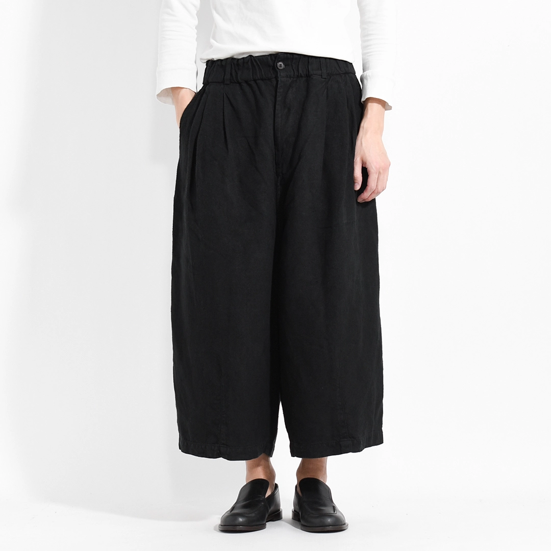 【美品】  MITTAN / ミッタン | PT-84 / 綾織大麻 ドローストリング ワイド イージーパンツ | 3 | ブラック | メンズ PT-138]MITTAN(ミタン/ミッタン)起毛大麻ワイドパンツ | MITTAN(ミタン