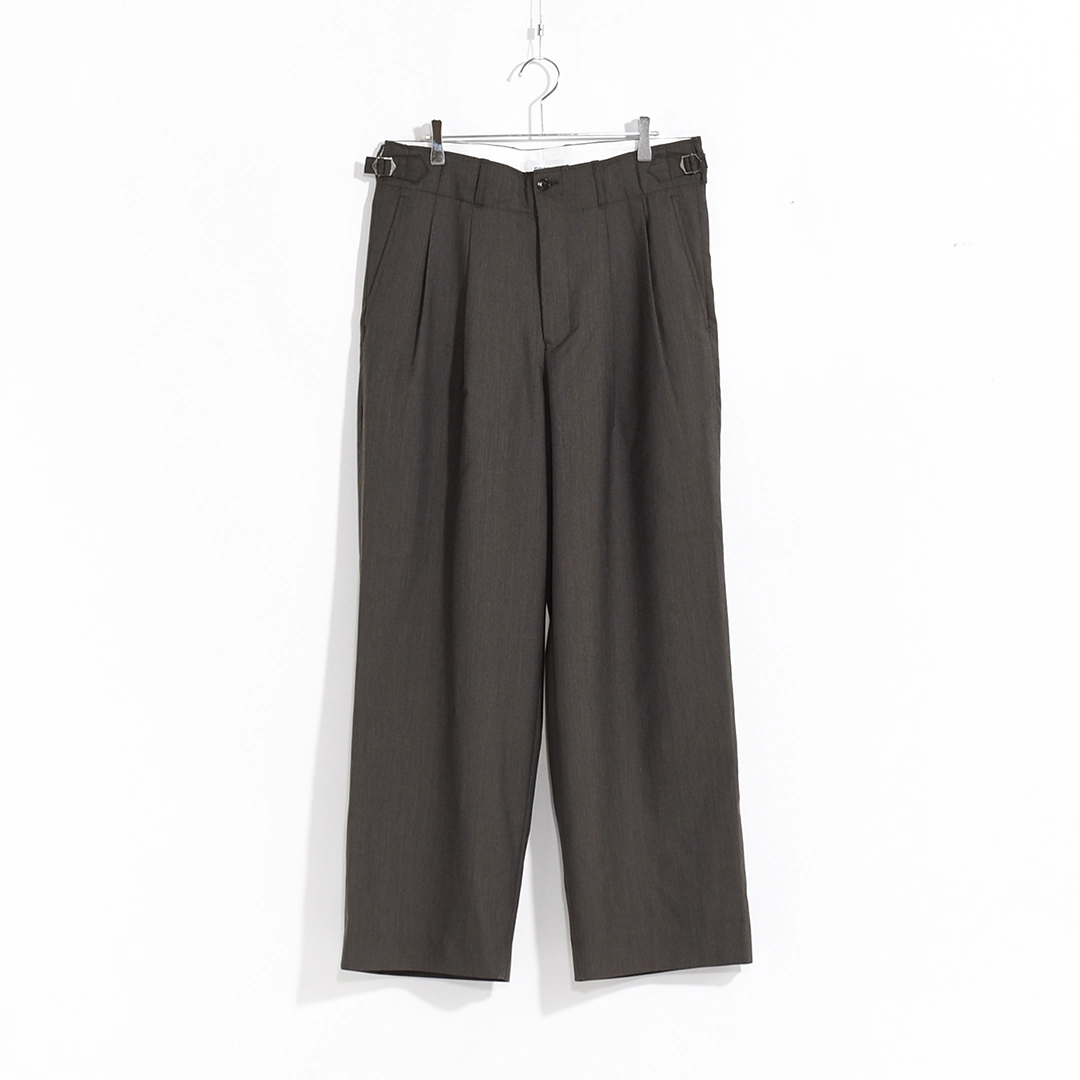 [m26c01pt01c]marka(マーカ) 2/60 Wool Tropical Melange Double Pleated Military Trousers(ウールトロピカルメランジダブルプリーテッドミリタリートラウザーズ)の商品画像