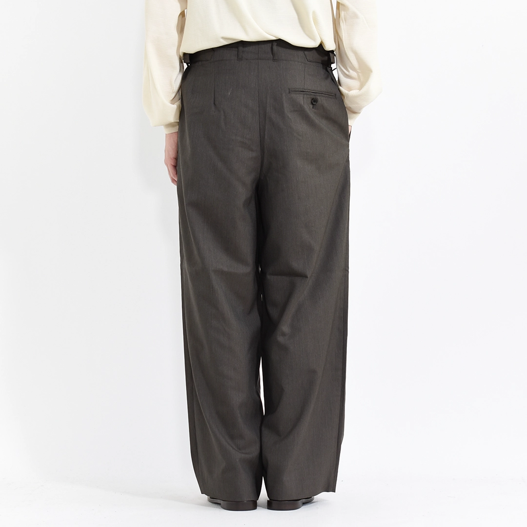 [m26c01pt01c]marka(マーカ) 2/60 Wool Tropical Melange Double Pleated Military Trousers(ウールトロピカルメランジダブルプリーテッドミリタリートラウザーズ)の商品画像