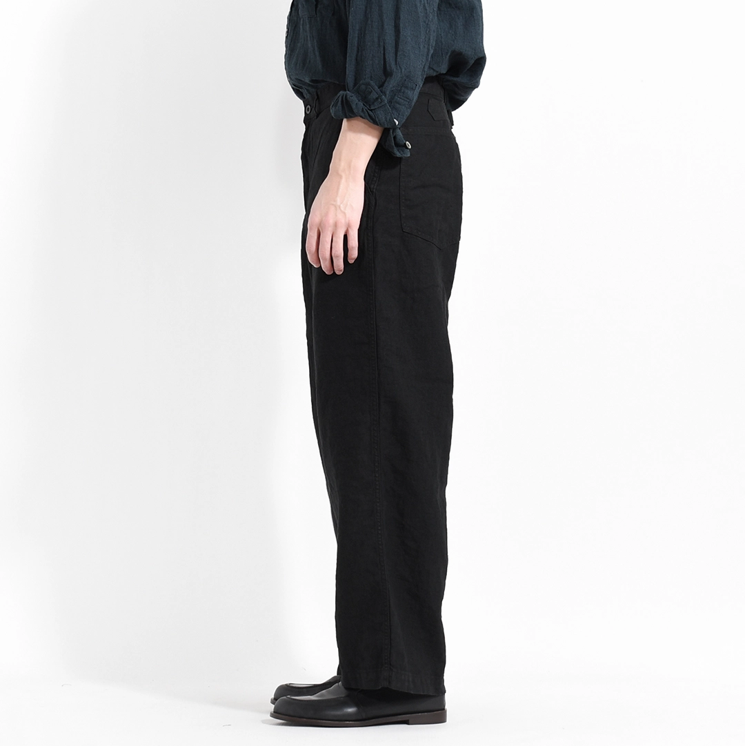 A19896 美品 マーカ 17AW THAI PANTS 黒1 m26a19pt01c]marka(マーカ) 18/- Linen Canvas / U.S.Army Pants