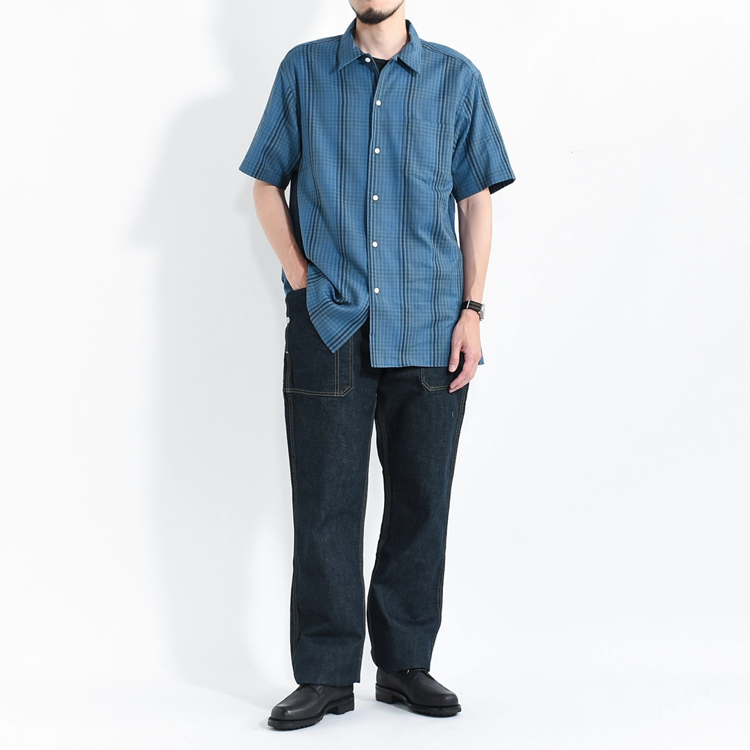 [S-046-1]SUNNY ELEMENT(サニーエレメント)River Shirt S/S(リバーシャツ半袖/ブルーチェック)の商品画像