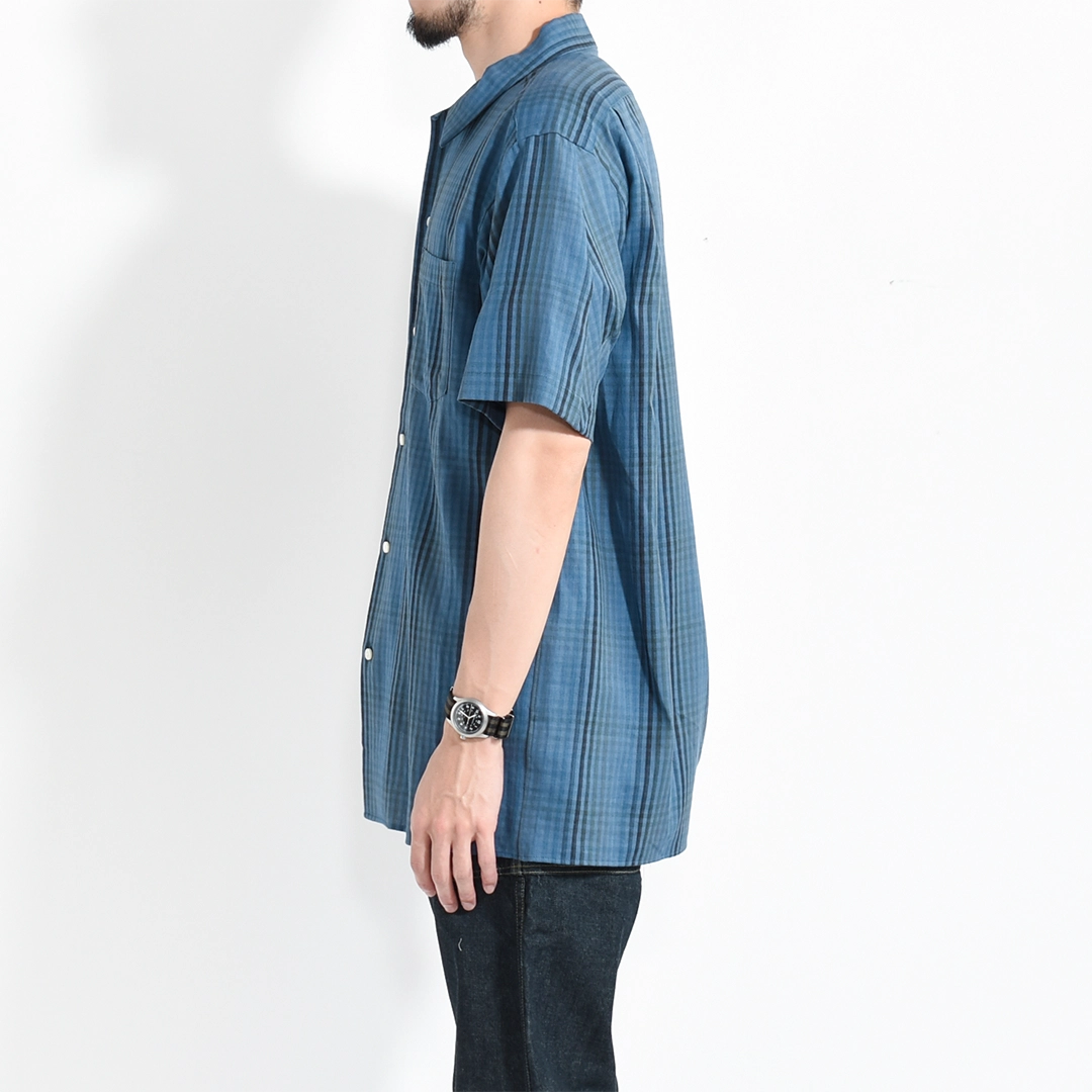[S-046-1]SUNNY ELEMENT(サニーエレメント)River Shirt S/S(リバーシャツ半袖/ブルーチェック)の商品画像