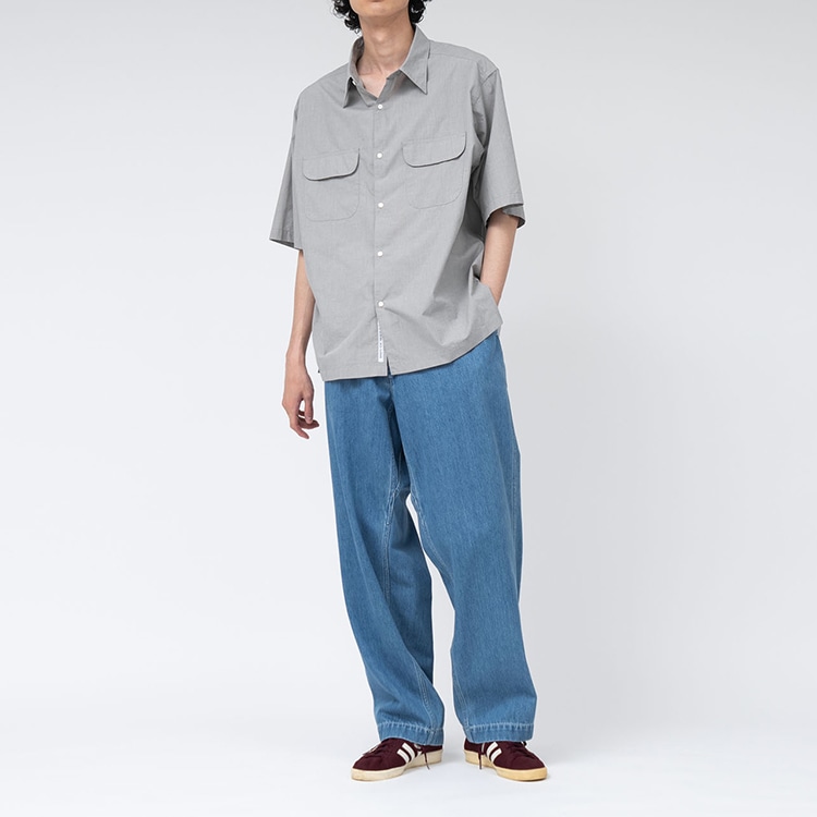【nanamica】Open Collar End On End Shirt Nanamica Gray Open Collar End On End Shirt | ModeSens