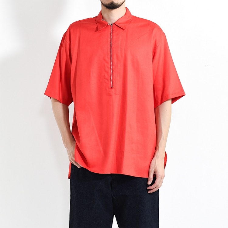 (極美品)ULTERIOR 25ss半袖シャツ Size 4 オリーブ 25SS】ULTERIOR SILKY SOFT TWILL O/C SHIRT - GREEN