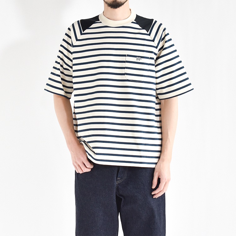 [5724-21715]SCYE BASICS(サイベーシックス) StripedCottonJerseyPaneledT-Shirt / コットンジャージーボーダーTシャツの商品画像