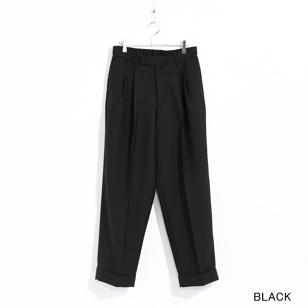 MARKAWARE オーガニックウール トラウザーズ Black Mサイズ MARKAWARE - ORGANIC WOOL FLANNEL DOUBLE PLEATED TROUSERS