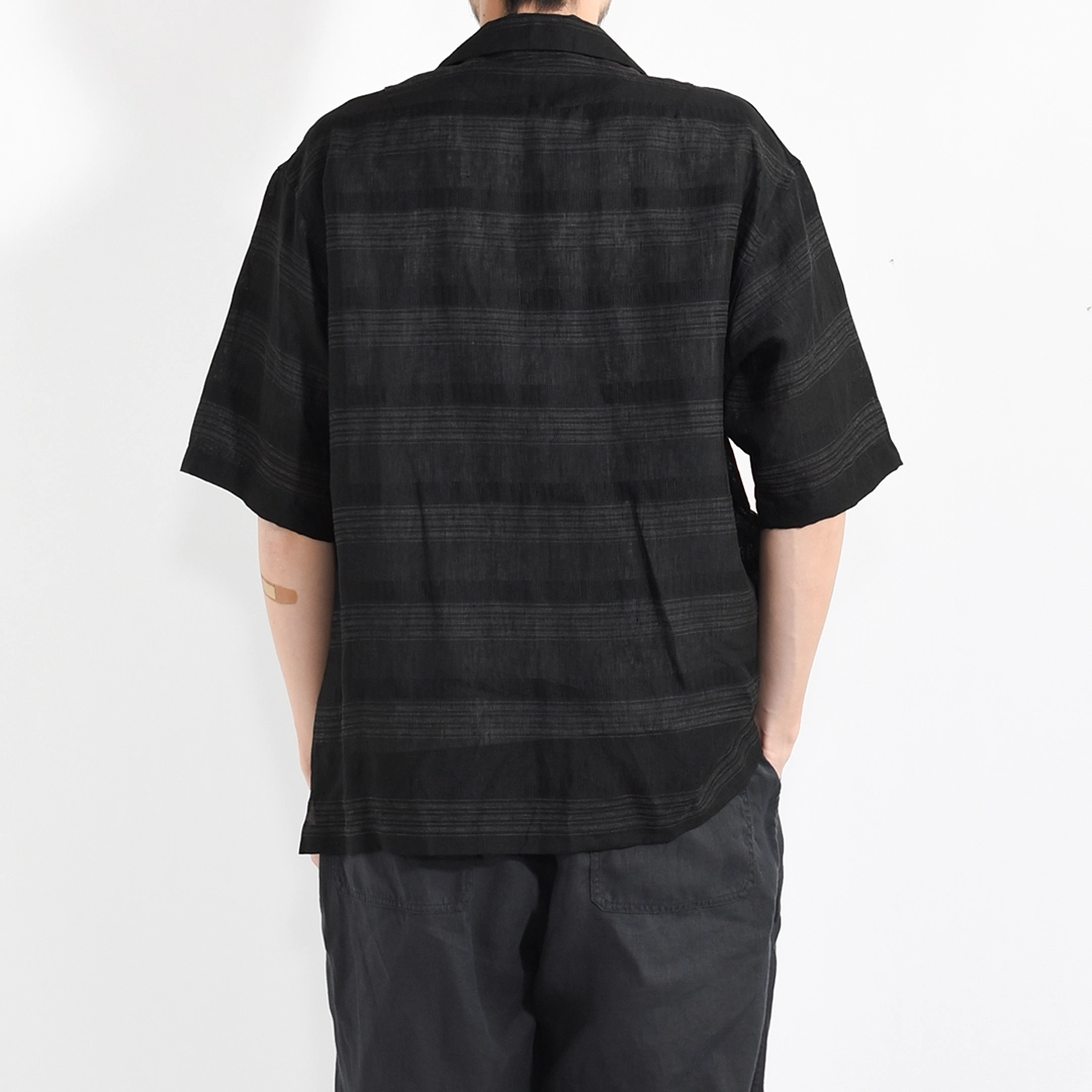 USH70-LA239-B]ULTERIOR(アルテリア)Multi Striped Shark Collar Shirt 