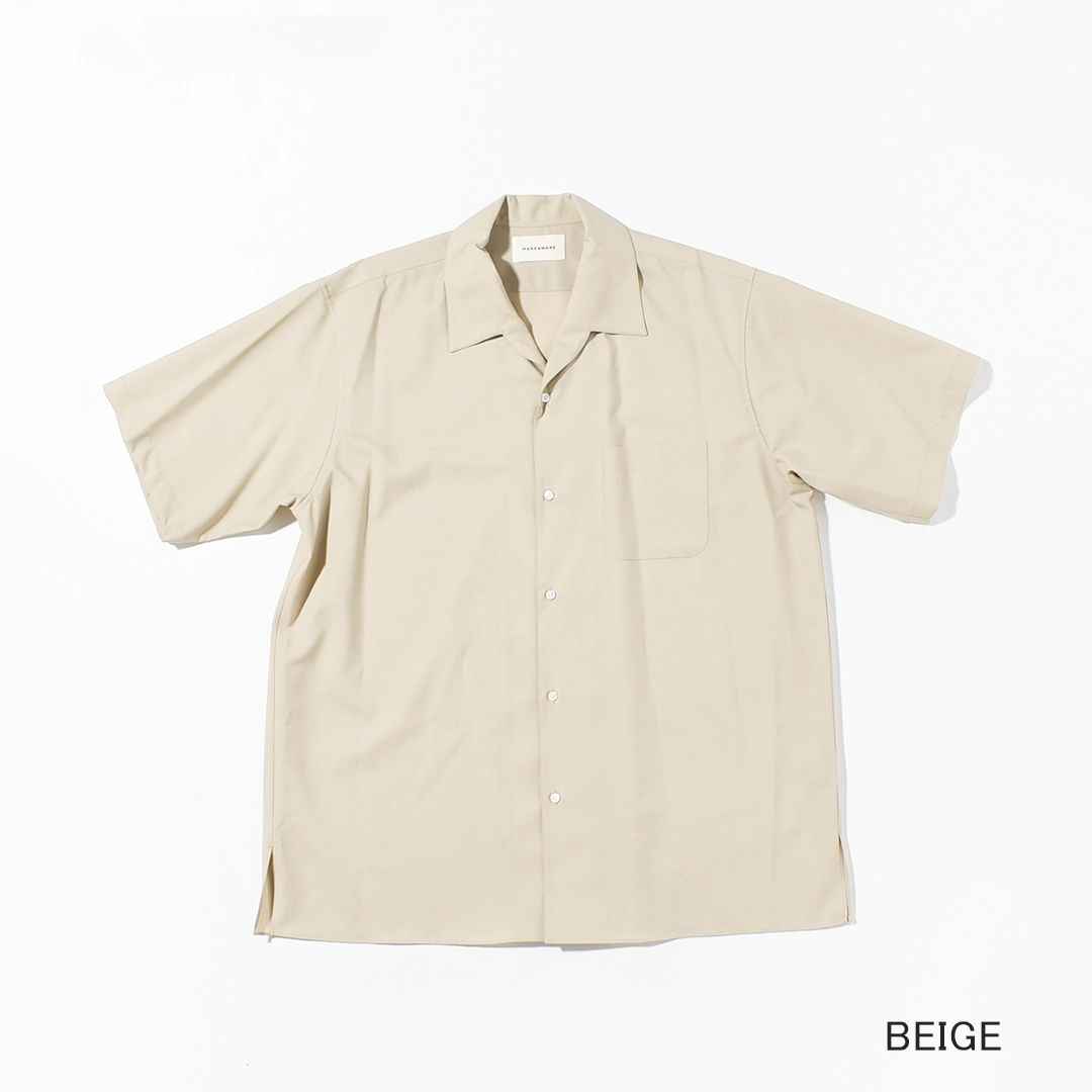 [a26b04sh02b]MARKAWARE (マーカウェア) Organic Wool 2/80 Tropical Italian Open Collar S/S Shirt(オーガニックウール2/80トロピカルイタリアンオープンカラーS/Sシャツ)の商品画像