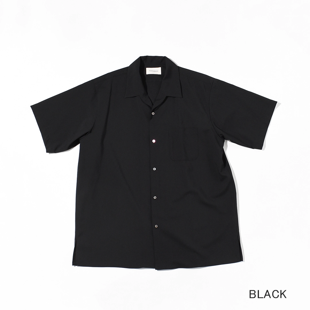 [a26b04sh02b]MARKAWARE (マーカウェア) Organic Wool 2/80 Tropical Italian Open Collar S/S Shirt(オーガニックウール2/80トロピカルイタリアンオープンカラーS/Sシャツ)の商品画像