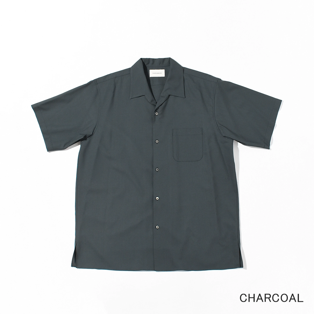 [a26b04sh02b]MARKAWARE (マーカウェア) Organic Wool 2/80 Tropical Italian Open Collar S/S Shirt(オーガニックウール2/80トロピカルイタリアンオープンカラーS/Sシャツ)の商品画像